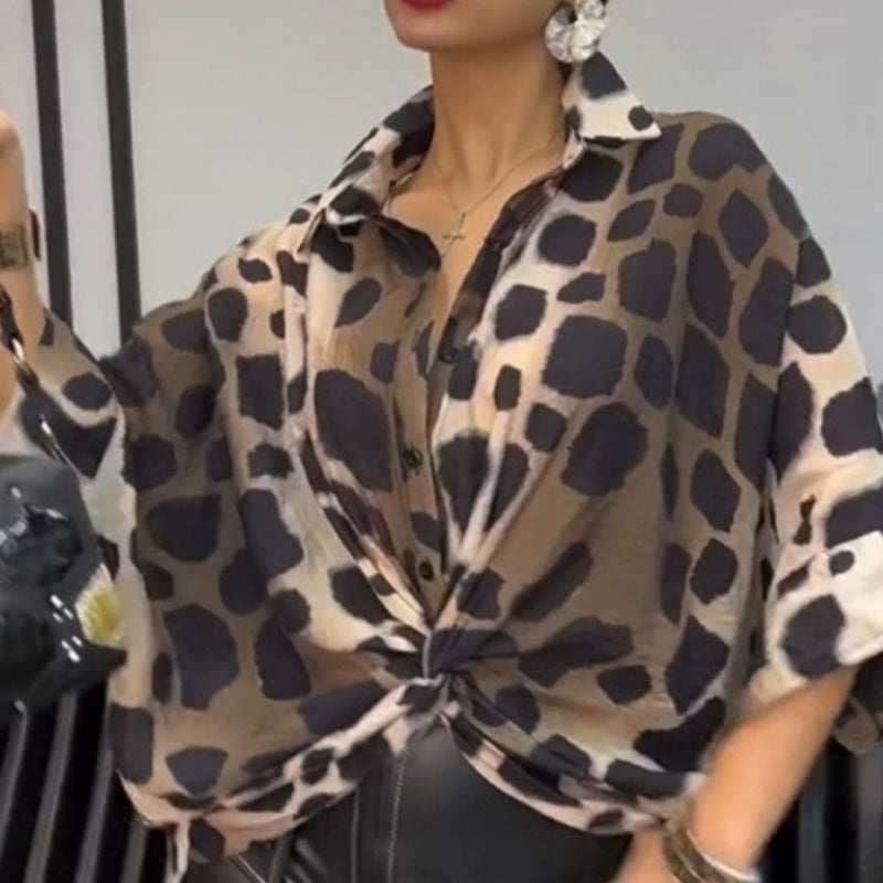 CAMICIA LEOPARDATA EFFETTO SETA ✨