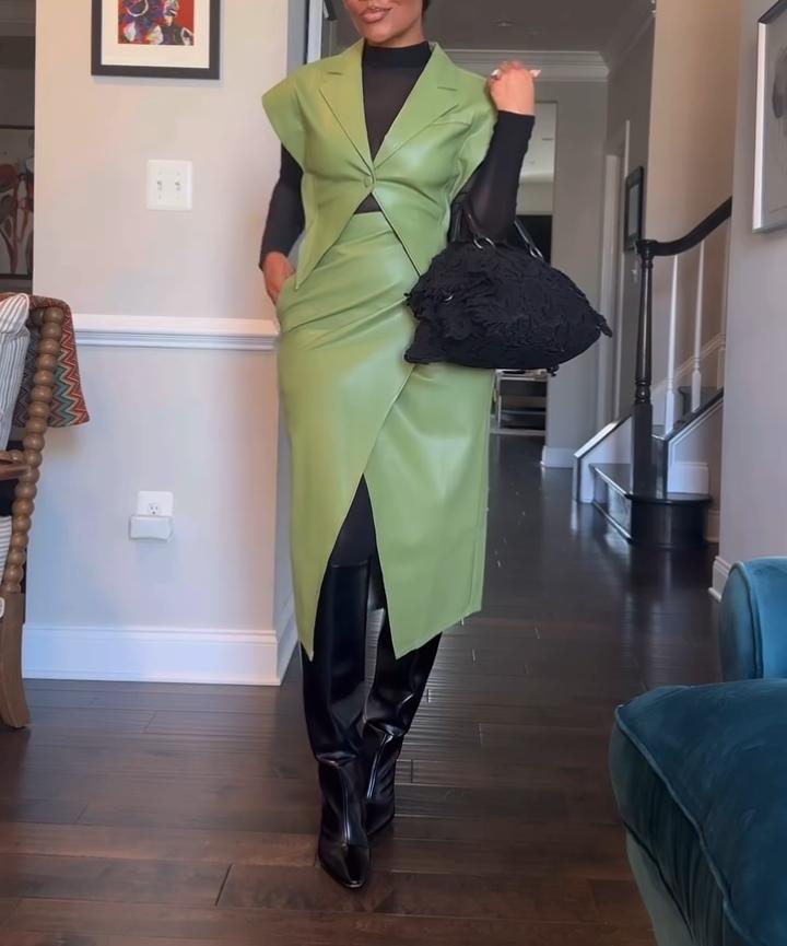 Completo in pelle 2 pz✨